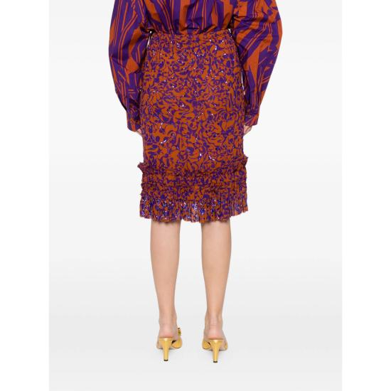 26SS 드리스 반 노튼 미디 스커트 3006 130890 353 ORANGE PURPLE - DRIES VAN NOTEN