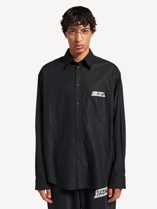 26SS 발렌시아가 긴팔 셔츠 857809 TRM28 1000 BLACK - BALENCIAGA