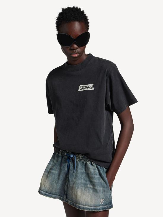 26SS 발렌시아가 반팔 티셔츠 850990 TTVL6 1041 FADED WASHED - BALENCIAGA
