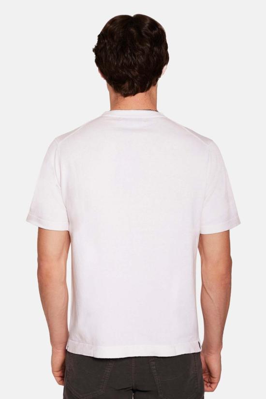  블루&크림 반팔 티셔츠 듀안 니트 티셔츠 - BLUE&CREAM