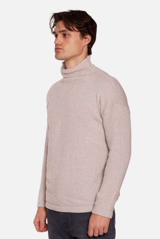  블루&크림 터틀넥 블루앤크림 브래드 캐시미어  스웨터 - BLUE&CREAM