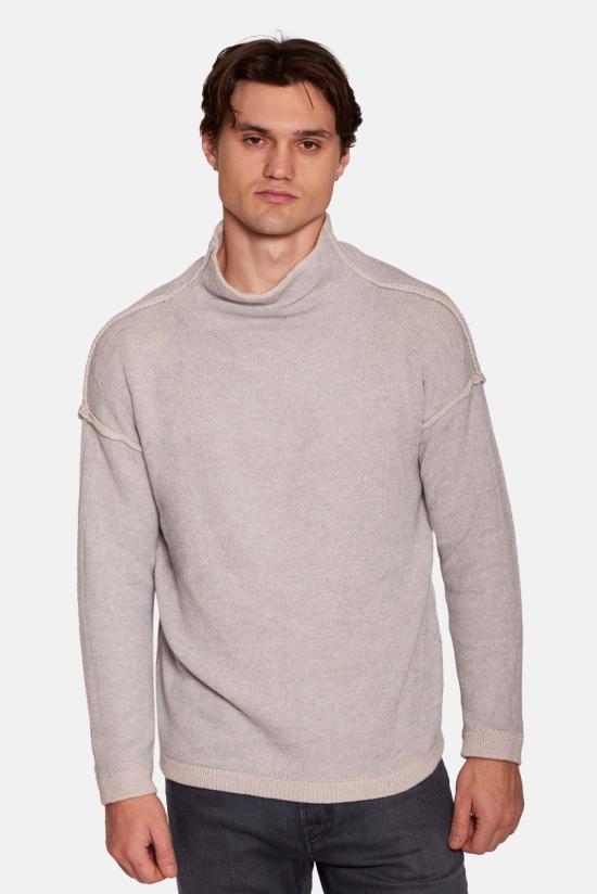  블루&크림 터틀넥 블루앤크림 브래드 캐시미어  스웨터 - BLUE&CREAM