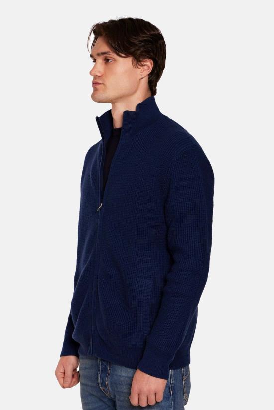  블루&크림 자켓 블루앤크림 케니 캐시 와플 지퍼업 재킷 네이비 - BLUE&CREAM