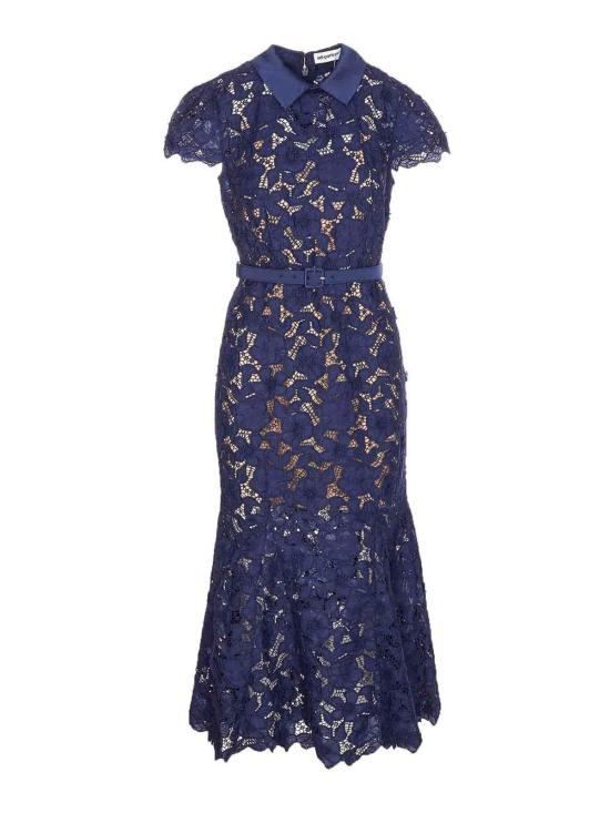 26SS 셀프 포트레이트 미디 스커트 171MNAVY Blue