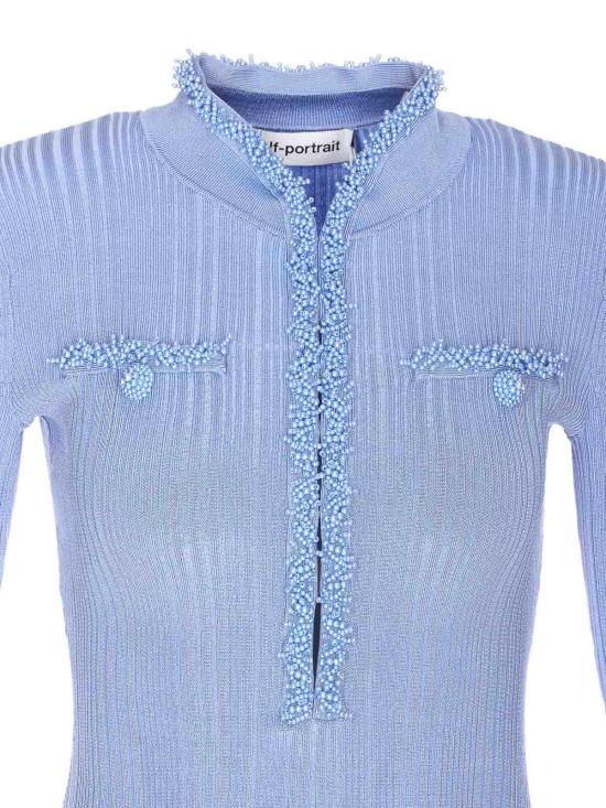 26SS 셀프 포트레이트 미디 스커트 555SBLUE Blue - SELF PORTRAIT