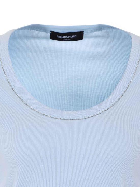 26SS 파비아나 필리피 반팔 티셔츠 JED266F603L8965154 Blue - FABIANA FILIPPI