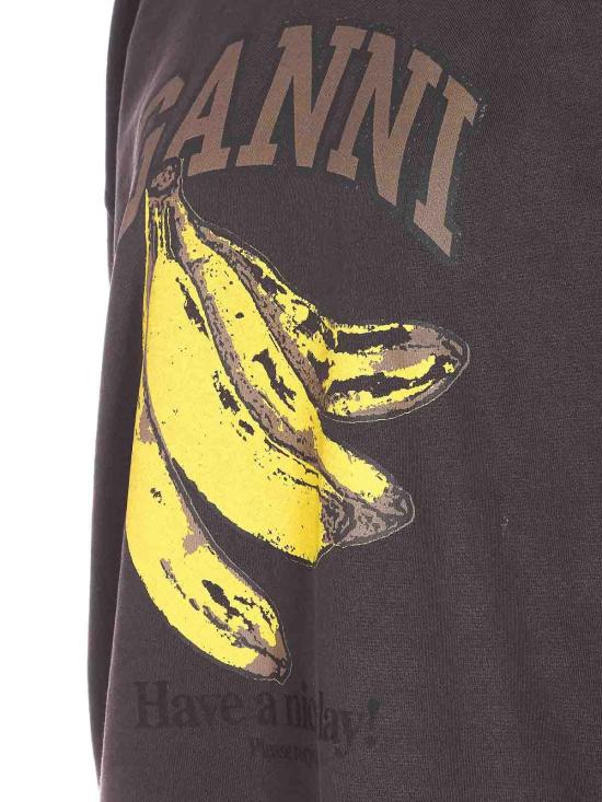 26SS 가니 바나나 그래픽 후드티셔츠 A1060025252 Black - GANNI