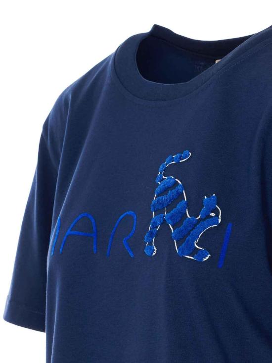 26SS 마르니 반팔 티셔츠 THJE0293S3USCY84LOB99 Blue - MARNI