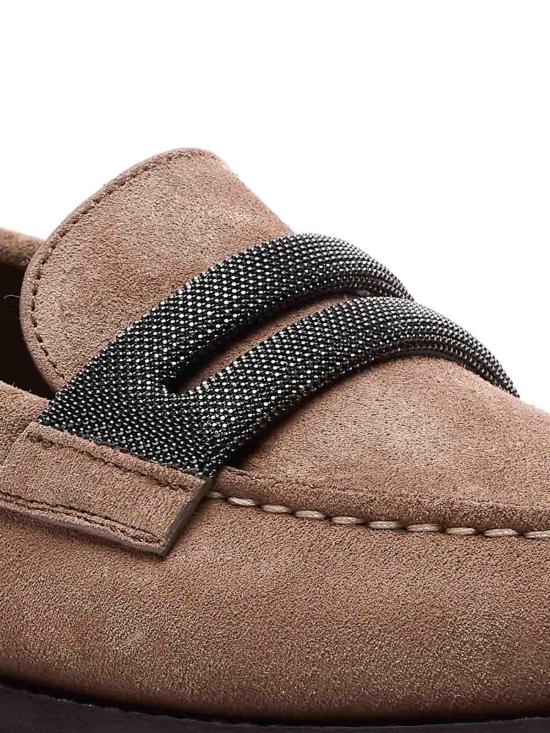 26SS 브루넬로 쿠치넬리 프레셔스 클램프 스웨이드 페니 로퍼 MZSFG3237C8849 Brown - BRUNELLO CUCINELLI