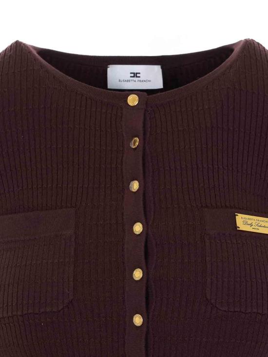 27SS 엘리자베타프랜치 긴팔 티셔츠 MK88B61E2644 Brown - ELISABETTA FRANCHI