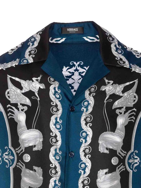 26SS 베르사체 반팔 셔츠 10227401A160965BE50 Blue - VERSACE