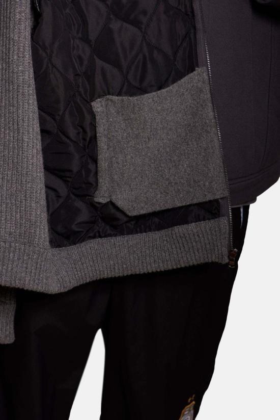  블루&크림 자켓 캐시미어 퀼팅 콤보 지퍼 재킷 - BLUE&CREAM