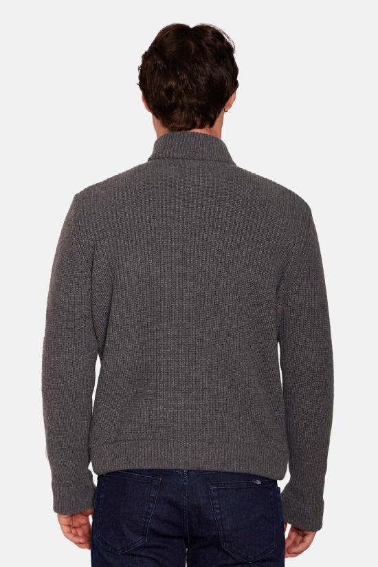  블루&크림 자켓 캐시미어 퀼팅 콤보 지퍼 재킷 - BLUE&CREAM