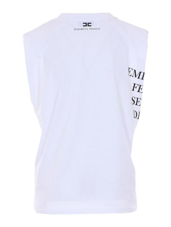 27SS 엘리자베타프랜치 반팔 티셔츠 MA70P61E2270 White - ELISABETTA FRANCHI