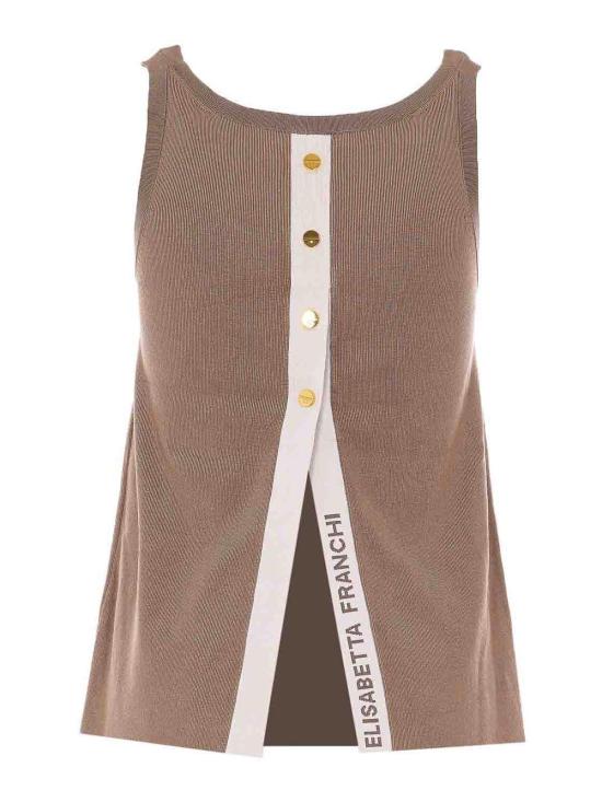  엘리자베타프랜치 민소매 티셔츠 TK72S61E2727 Brown - ELISABETTA FRANCHI