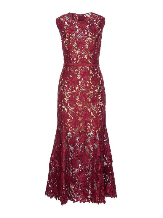 26SS 셀프 포트레이트 미디 스커트 167MABURGUNDY Red