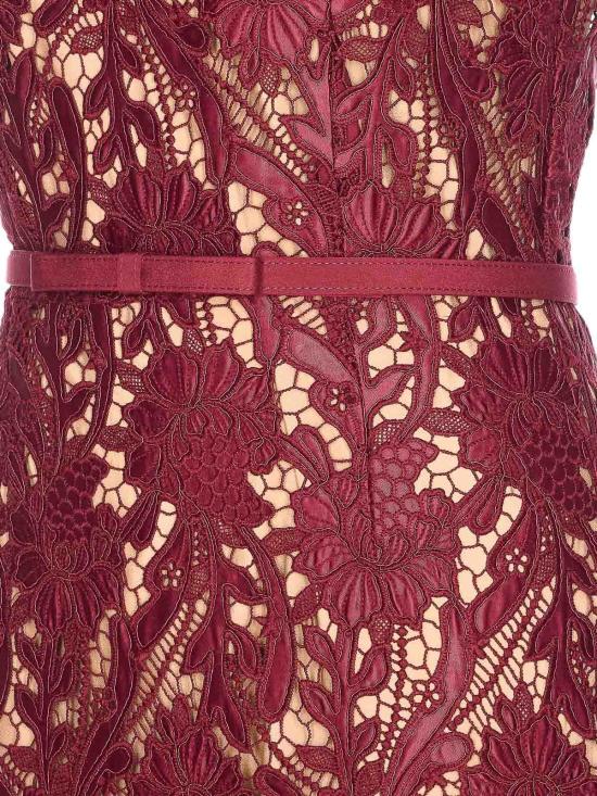 26SS 셀프 포트레이트 미디 스커트 167MABURGUNDY Red - SELF PORTRAIT