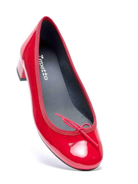 26SS 레페토 까미유 곰므 미들 힐 발레리나 V080VLUX550 Red - REPETTO