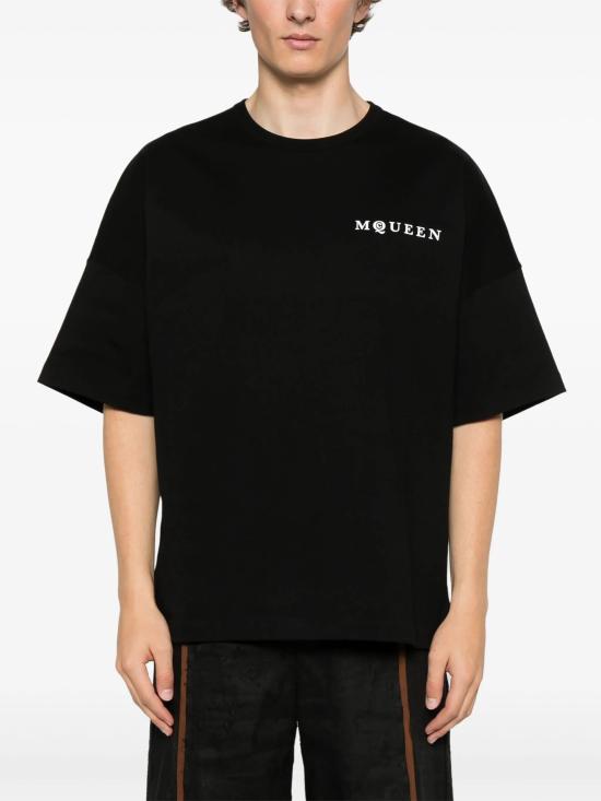 25FW MC QUEEN 반팔 티셔츠 828434QTADE 0520 BLACK WHITE - ALEXANDER MCQUEEN