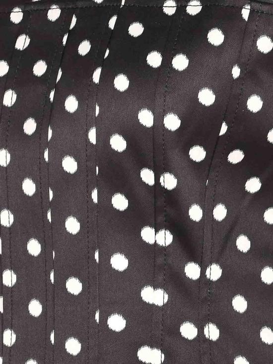 26SS 가니 폴카 도트 새틴 코르셋 탑 A1040078099 Black - GANNI