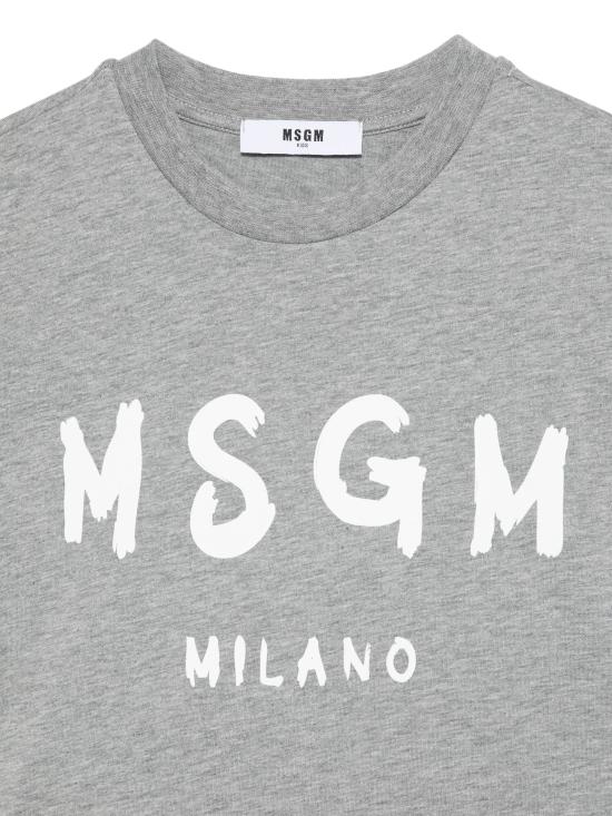 25FW [키즈] 엠에스지엠 티셔츠 F5MSJUTH007 104 GRIGIO MELANGE SCURO - MSGM