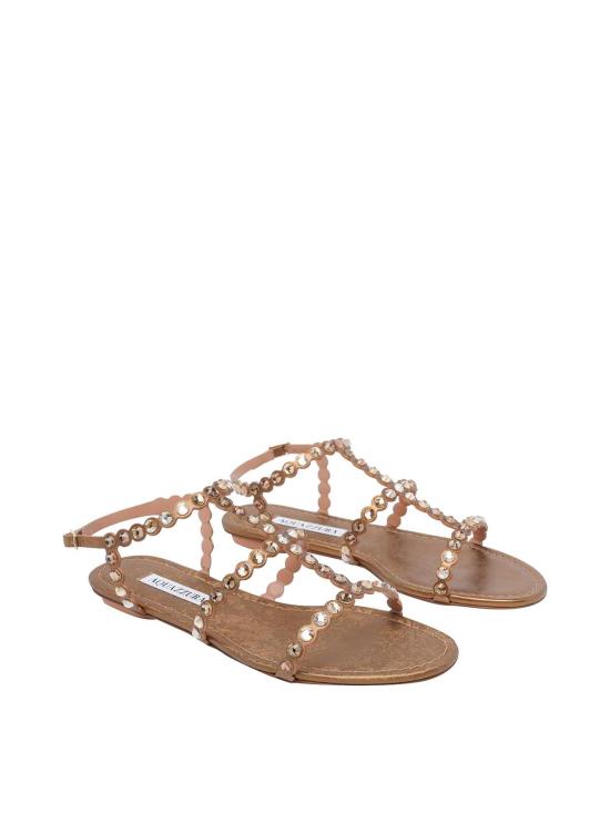 26SS 아쿠아주라 플랫 슈즈 TQLFLAS0CYNBRA Brown - AQUAZZURA