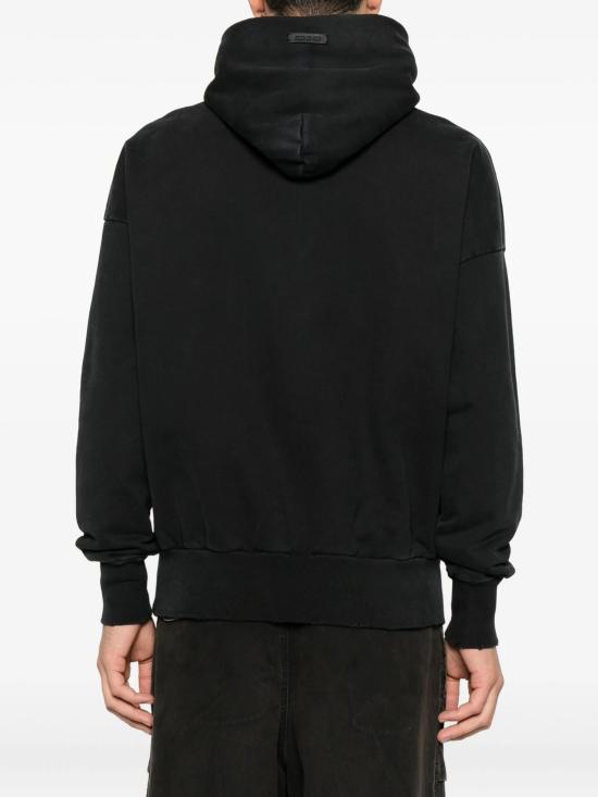 25FW 피어오브갓 릴렉스핏 로고 플리스 후드 티셔츠 FG25FW1212102BHF 001 BLACK - FEAR OF GOD