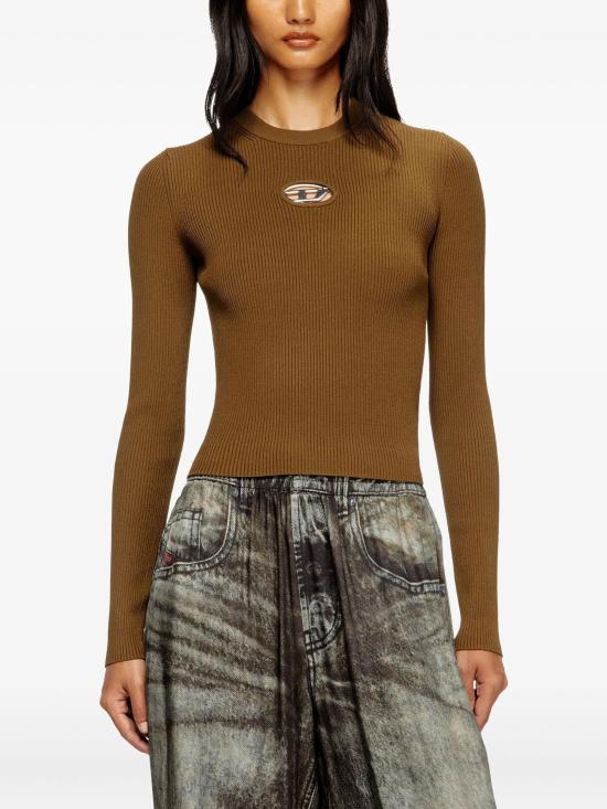 25FW 디젤 M-발라리 오발 D 립 니트 비스코스 블렌드 탑 A153280DLAX 5FP - DIESEL