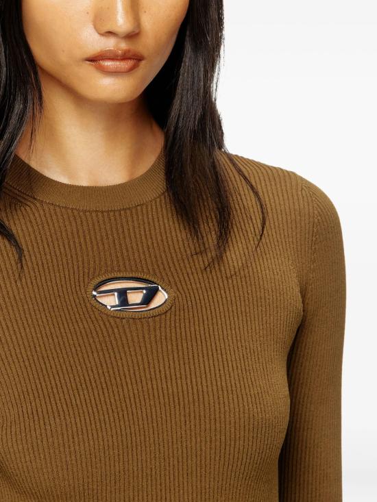 25FW 디젤 M-발라리 오발 D 립 니트 비스코스 블렌드 탑 A153280DLAX 5FP - DIESEL