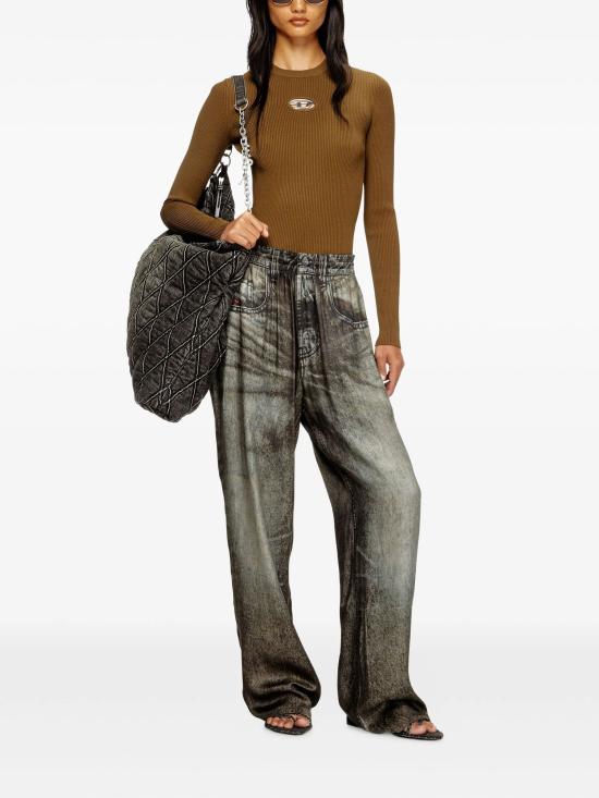 25FW 디젤 M-발라리 오발 D 립 니트 비스코스 블렌드 탑 A153280DLAX 5FP - DIESEL