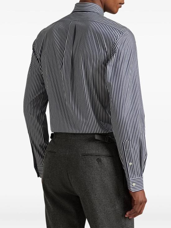 25FW 랄프 로렌 긴팔 셔츠 710929346022 NEWPORT NAVY WHITE - RALPH LAUREN