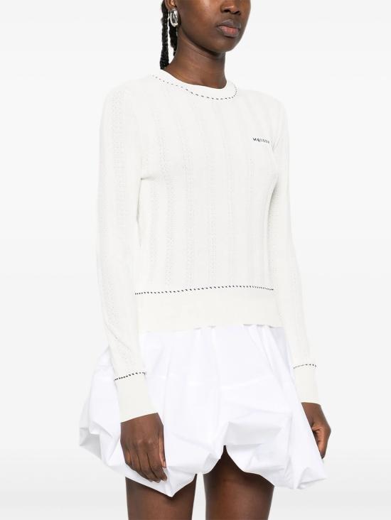 25FW 알렉산더 맥퀸 스웨터 839715Q1BEE 9284 IVORY BLUE - ALEXANDER MCQUEEN