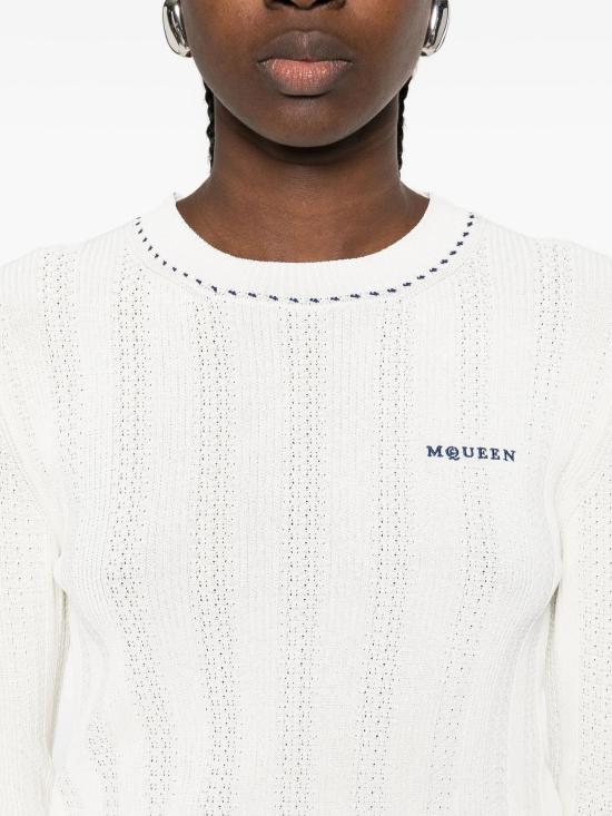 25FW 알렉산더 맥퀸 스웨터 839715Q1BEE 9284 IVORY BLUE - ALEXANDER MCQUEEN