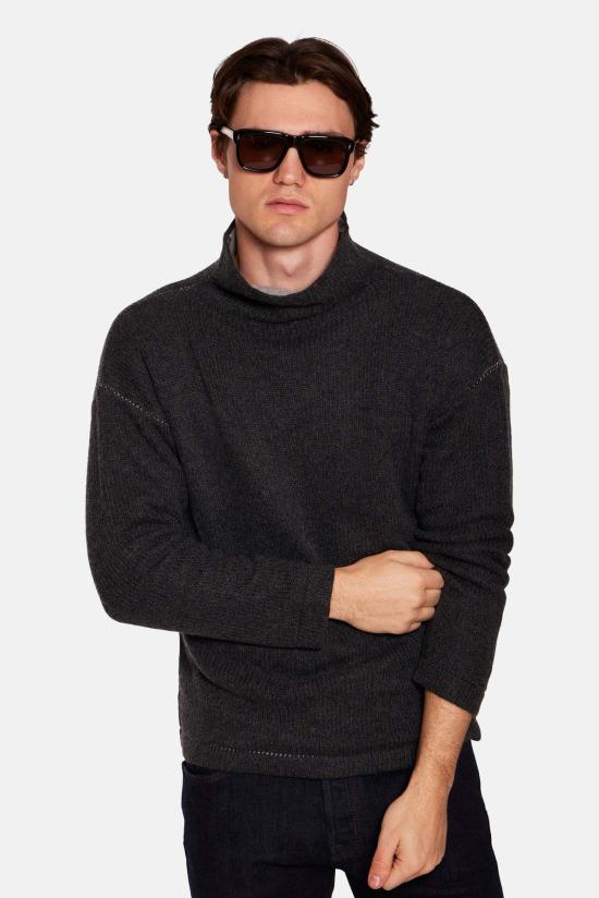  블루&크림 스웨터 블루앤크림 브래드 캐시미어 터틀넥 - BLUE&CREAM