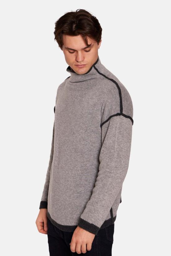  블루&크림 스웨터 블루앤크림 브래드 캐시미어 터틀넥 - BLUE&CREAM