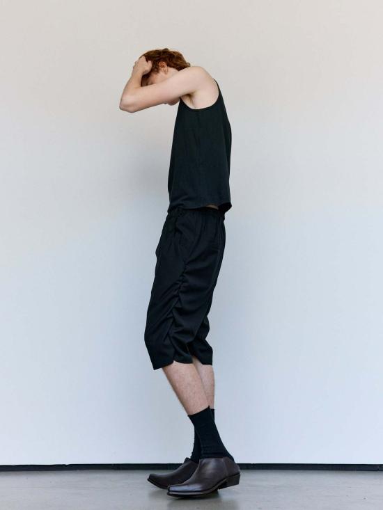  가브리엘라 콜 가먼츠 숏팬츠 330번 여름 울 드레이프 반바지 블랙 - GABRIELA COLL GARMENTS