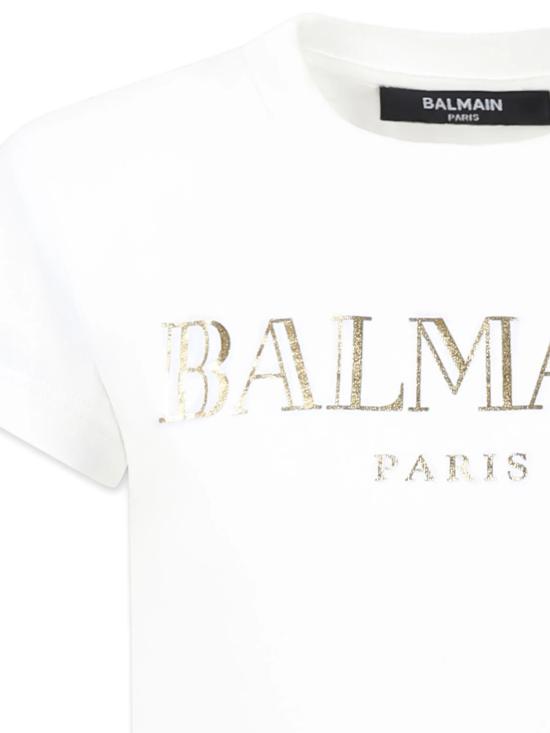 25SS [키즈] 발망 티셔츠 BW8A91Z0082 100OR - BALMAIN