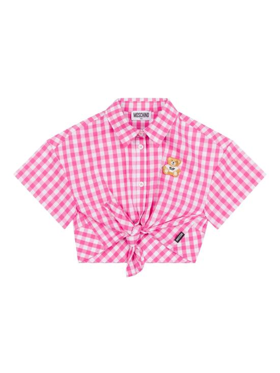 25SS [키즈] 모스키노 셔츠 HDC021LME04 83541 WHITE AZALEA PINK