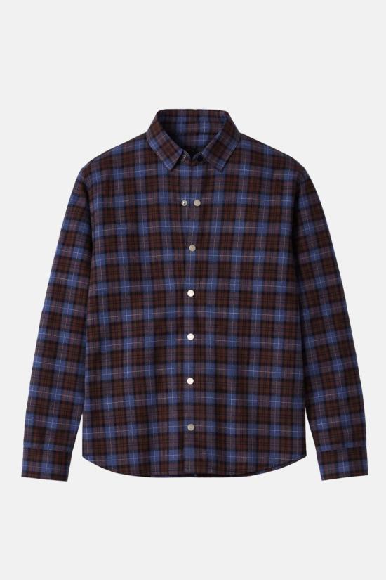  블루&크림 긴팔 셔츠 블루앤크림 베니 오버셔츠 누빔 안감 재킷