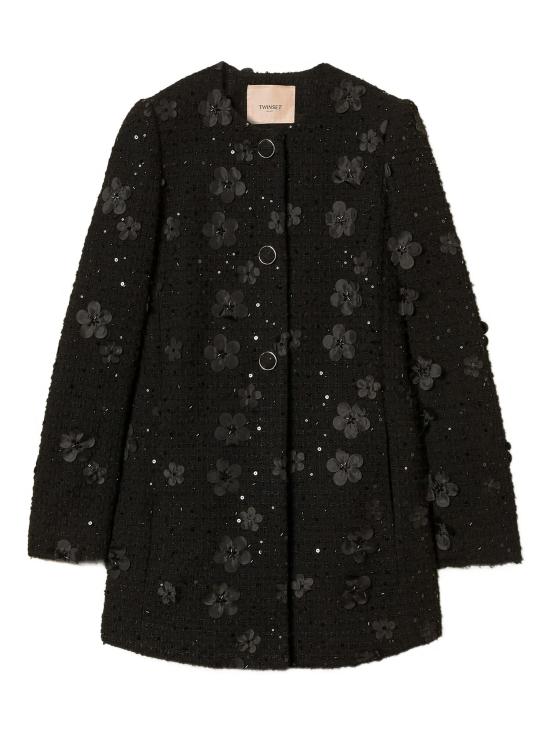 25FW 트윈셋 코트 252TP2400 12733 FIORI NERO - TWINSET
