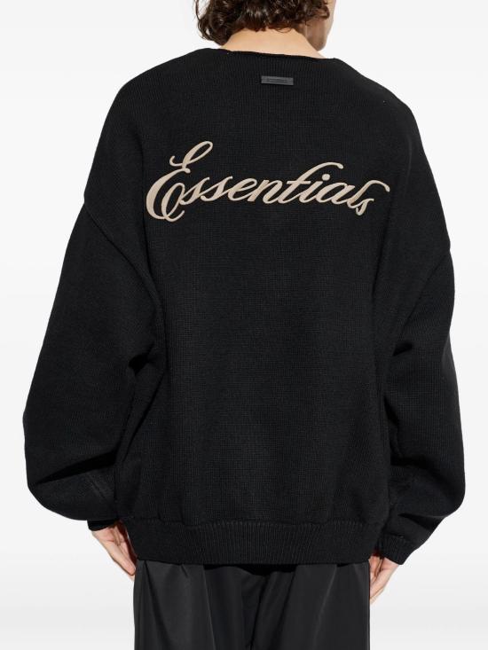 25FW 피어오브갓 엠브로이더드 와플 크루넥 스웨터 192HO254331F VINTAGE BLACK - FEAR OF GOD