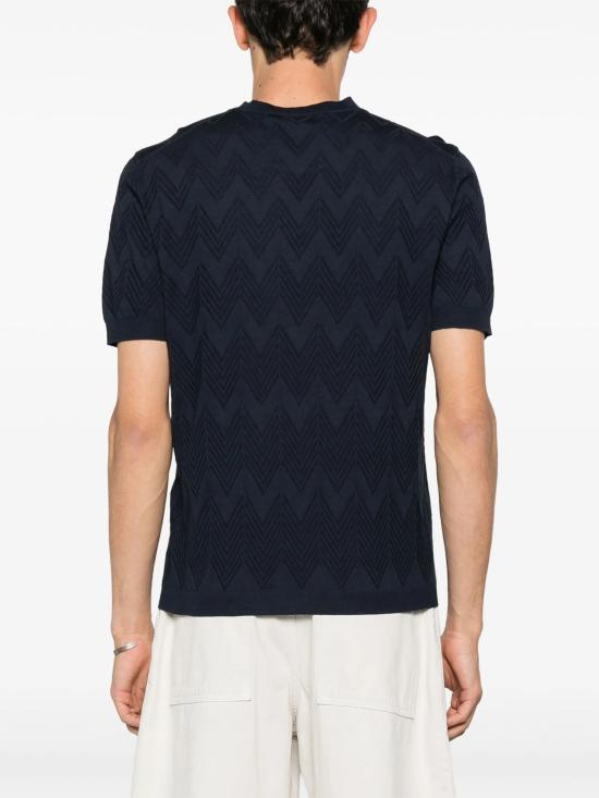 25SS 미소니 반팔 티셔츠 US25SL02BK043Z S72JF NAVY - MISSONI
