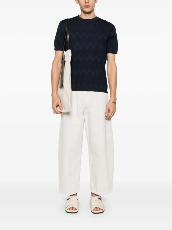 25SS 미소니 반팔 티셔츠 US25SL02BK043Z S72JF NAVY - MISSONI