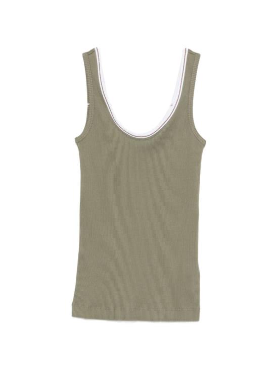 26SS 브루넬로 쿠치넬리 민소매 티셔츠 MG902DO310 CLY21 Green