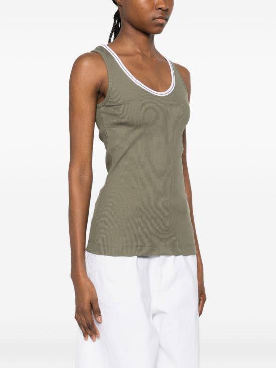 26SS 브루넬로 쿠치넬리 민소매 티셔츠 MG902DO310 CLY21 Green - BRUNELLO CUCINELLI