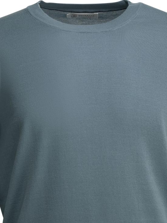 26SS 브루넬로 쿠치넬리 풀오버 니트 M2900100CMM56 Light blue - BRUNELLO CUCINELLI
