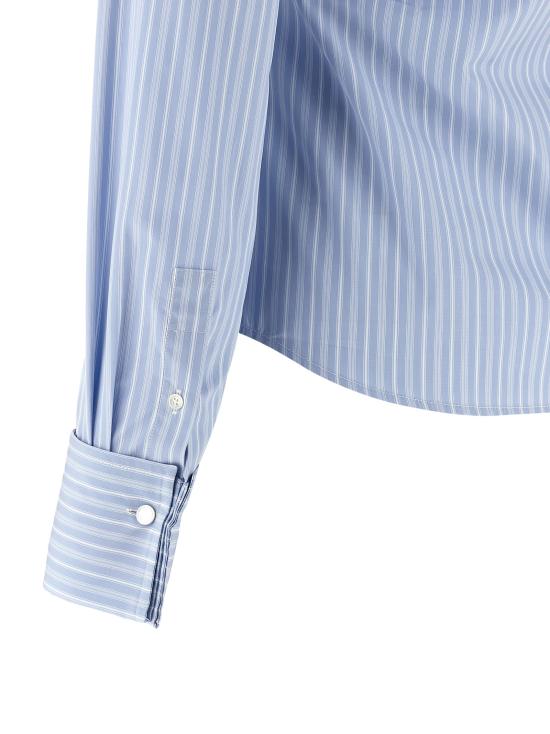 26SS 아미 코튼 롱 슬리브 러플 어드저스티드 셔츠 캐시미어 FSH821CO02194844 Light Blue - AMI