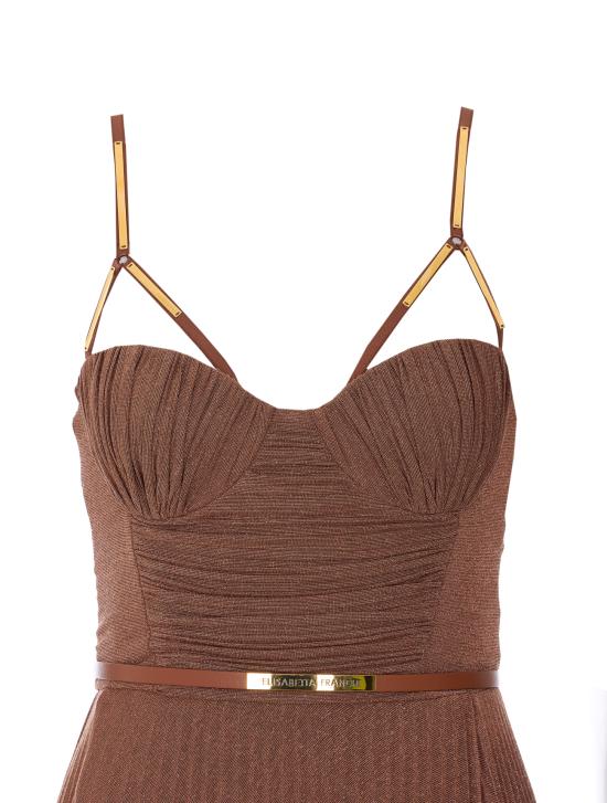 26SS 엘리자베타프랜치 미디 원피스 ABR1661E2 600 Brown - ELISABETTA FRANCHI