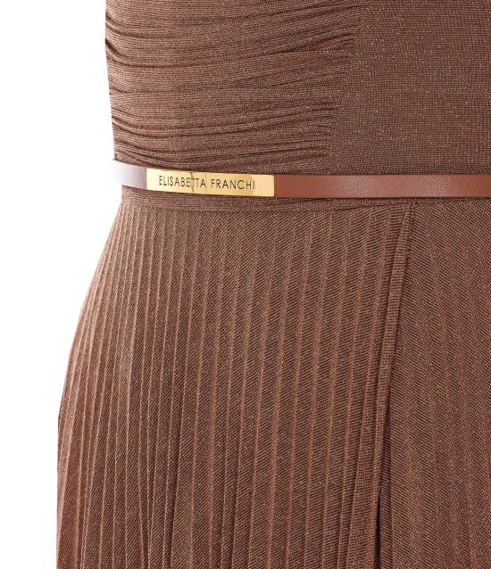 26SS 엘리자베타프랜치 미디 원피스 ABR1661E2 600 Brown - ELISABETTA FRANCHI