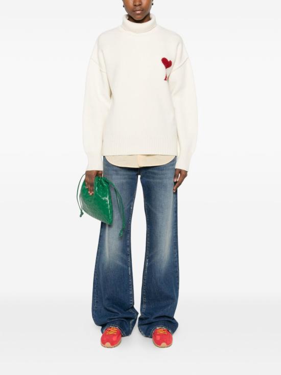 26SS 아미 ADC 터틀넥 스웨터 UKS839018W 154 White - AMI